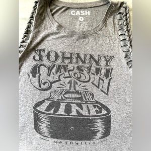 Johnny cash womens gray tank top 1x